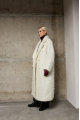 Long white women's coat